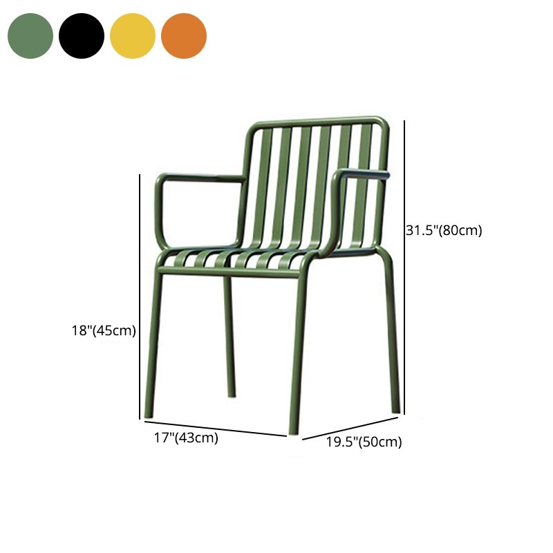 Glam Metal Kitchen and Patio Dining Side Chair Slat Back Arm Chair Clearhalo 'Dining Chairs' 'Dining Tables & Seating' 'dining_chair' 'furn' 'furn_dining_chair' 'Furniture' 'furniture_dining_chair' 'Kitchen & Dining Furniture' 1200x1200_8b2c5b85-8436-4c19-ac4d-48c5d61a6341