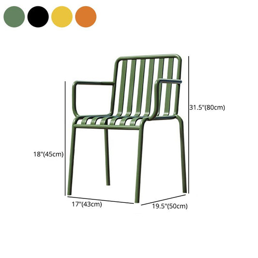 Glam Metal Kitchen and Patio Dining Side Chair Slat Back Arm Chair Clearhalo 'Dining Chairs' 'Dining Tables & Seating' 'dining_chair' 'furn' 'furn_dining_chair' 'Furniture' 'furniture_dining_chair' 'Kitchen & Dining Furniture' 1200x1200_8b2c5b85-8436-4c19-ac4d-48c5d61a6341