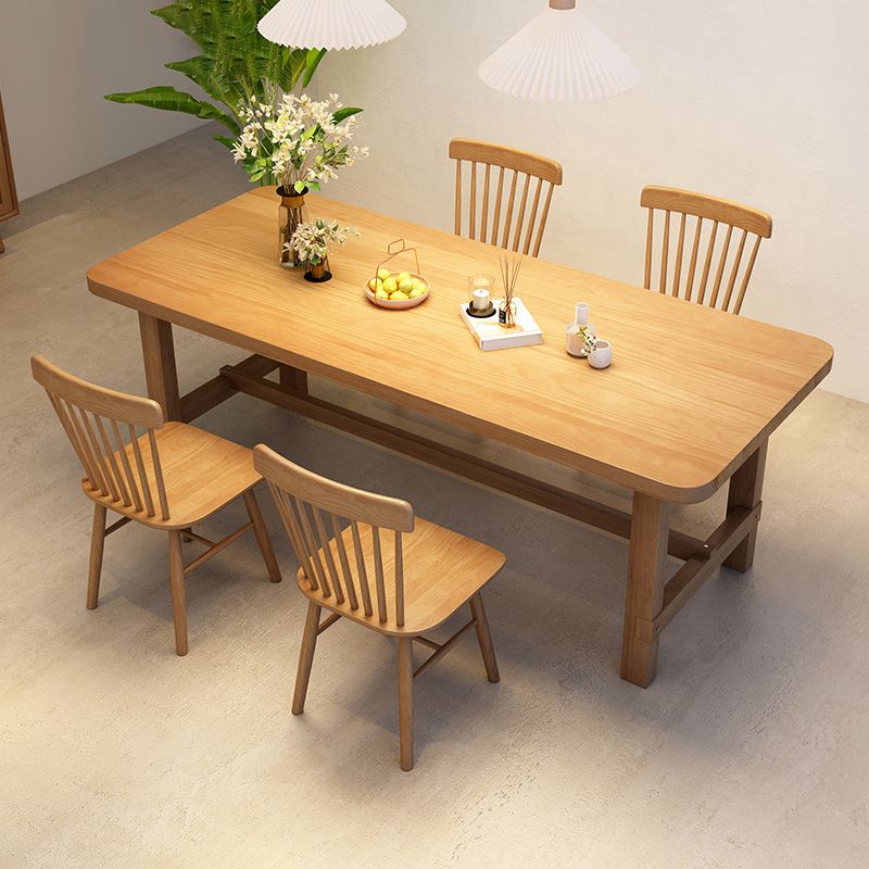 Muebles de madera sólida de cocina 1/5 piezas Altura estándar de comedor casual Juego de mesa de comedor