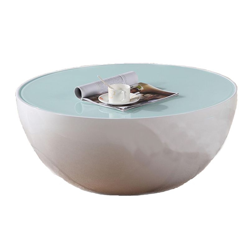 Tavolino in vetro rotondo moderno scaffale semplice incluso tavolo da cocktail - dia 32.28 "