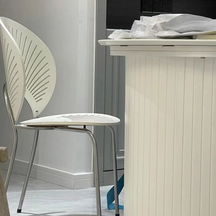 Scandinavian Style Open Back Dining Side Chair with Metal Legs Armless Side Chairs for Home Clearhalo ' kitchen&dining_furn' 'Dining Chairs' 'Dining Tables & Seating' 'dining_chair' 'furn' 'furn_dining_chair' 'Furniture' 'furniture_dining_chair' 'Kitchen & Dining Furniture' 'kitchen' 1200x1200_8b2fa2b4-da06-4cf8-9511-a581c9b8d847