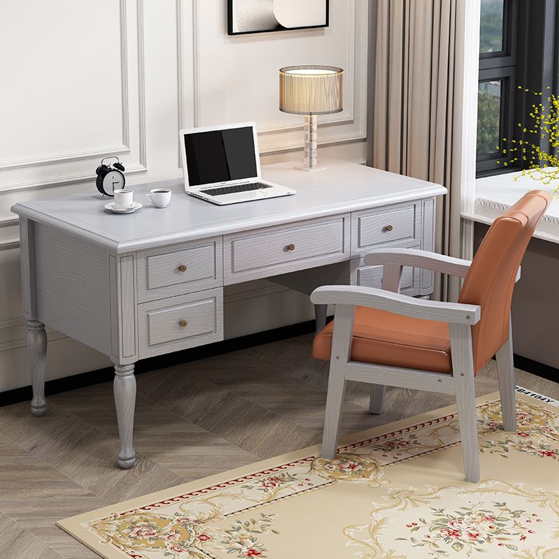 Bureau de bureau en bois de style contemporain Desk de forme de forme rectangulaire avec 4 jambes pour la maison