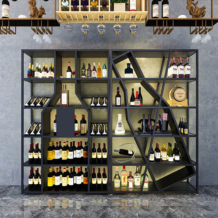 Metal Floor Wine Bottle Rack Glam Wine Bottle Holder with Shelf Clearhalo 'furn' 'furn_wine_racks' 'Furniture' 'Kitchen & Dining Furniture' 'Wine Racks' 'wine_racks' 1200x1200_8b30c024-ec56-4d49-a3aa-5440cd8fc714