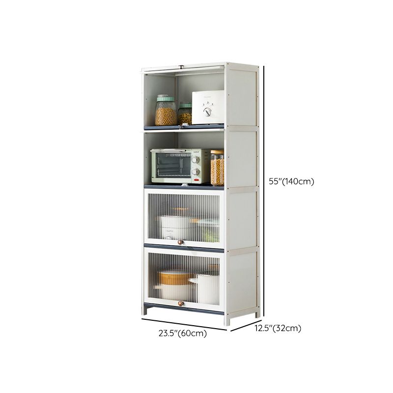 Server buffet di bambù bianco con porte di vetro moderno server da pranzo moderno