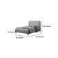 Modern Wooden Grey Standard Bed with Rectangular Headboard and Legs