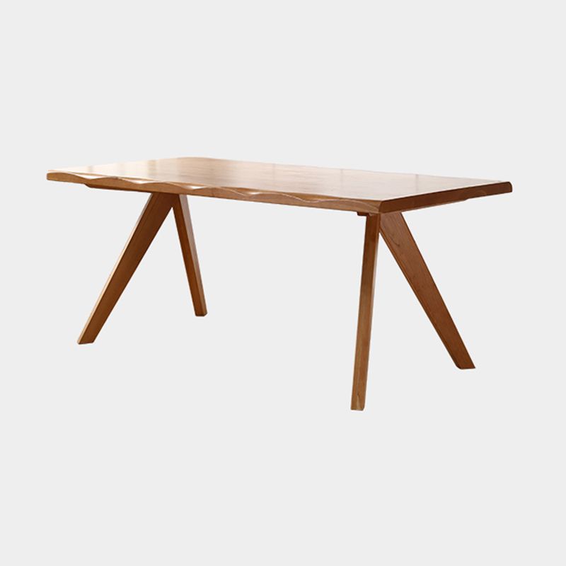 モダンなスタイルの家具5/7 PCS長方形のソリッドウッドダイナーテーブルとダイニングチェア