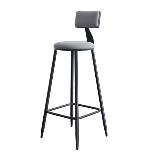 Modern Armless Backrest Counter Stool Iron Kitchen Bar Stool with Cushion Clearhalo 'Bar Furniture' 'Bar Stools' 'bar_stools' 'furn' 'furn_bar_stools' 'Furniture' 'furniture_bar_stools' 'Kitchen & Dining Furniture' 1200x1200_8b387020-d37c-4cfd-aba2-64e93f779b12