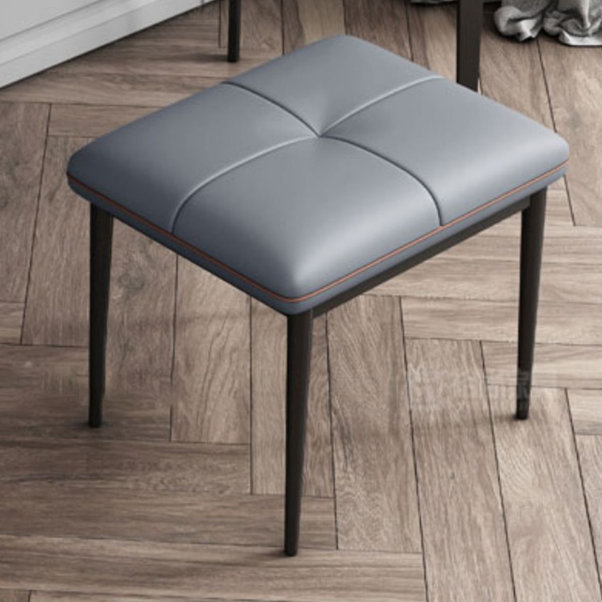 Faux Leder Waschtisch und Hocker in Orange/Grau -Schminktisch