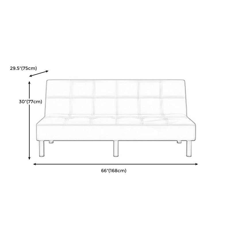 Contemporary Tufted Back Standard Couch Linen/Faux Leather Armless Sofa Bed Clearhalo 'furn' 'furn_sofas' 'Furniture' 'furniture_sofas' 'Living Room Furniture' 'Sofa' 'sofas' 1200x1200_8b39b1a6-432b-48d6-be41-74008dfe1f1b