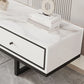 Modern Style Stone TV Stand White Colour Enclosed Storage TV Stand Console with 3 Drawers Clearhalo 'furn' 'furn_tv_stands_entertainment_centers' 'Furniture' 'Living Room Furniture' 'TV Stands & Entertainment Centers' 'TV Stands & Media Storage Furniture' 'tv_stands_entertainment_centers' 1200x1200_8b39b535-a0ad-4a9c-a184-6c654c389654
