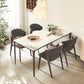 Modern Minimalist White Stone Top Black Base Dining Room Table with 4 Legs Base Clearhalo 'Dining Tables & Seating' 'Dining Tables' 'dining_table' 'furn' 'furn_dining_table' 'Furniture' 'Kitchen & Dining Furniture' 1200x1200_8b3a699e-f84f-419f-bdc7-600def092591