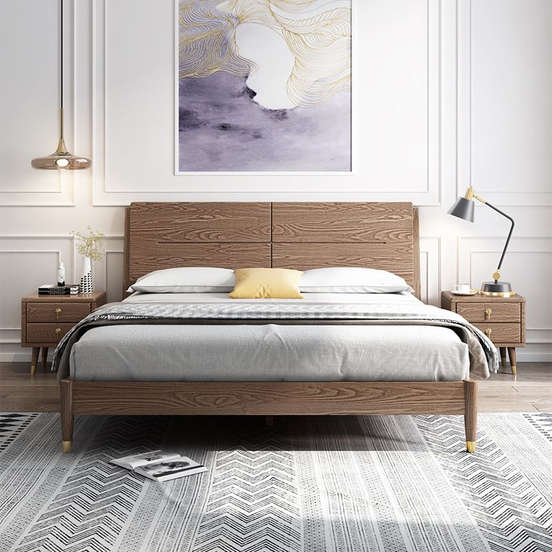 Color sólido de color rectangular Panel de cama Ceniza Cena estándar con cabecera