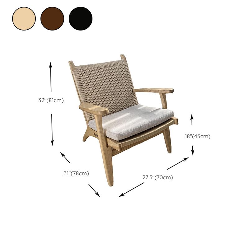Los brazos incluyen la madera cuadrada de los brazos cuadrados de la silla de acento de la parte posterior tejida, 30.70 "W
