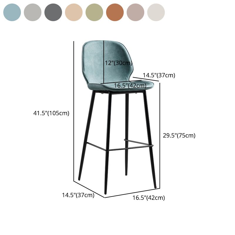Modern Armless Backrest Counter Stool Iron Bedroom Bar Stool with Leather Cushion Clearhalo 'Bar Furniture' 'Bar Stools' 'bar_stools' 'furn' 'furn_bar_stools' 'furniture_bar_stools' 'Kitchen & Dining Furniture' 'kitchen&dining_furn' 'kitchen' 'kitchen_furn' Furniture' 1200x1200_8b3cc082-eabd-4238-9ea0-e2ee31135b9f