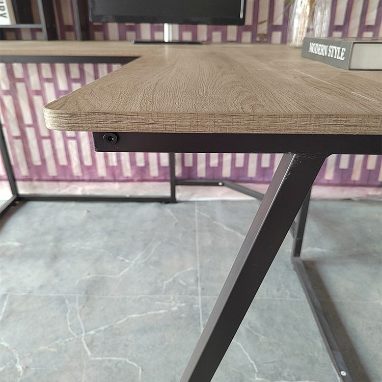 Escritorio de oficina industrial de L-sapo escritorio de escritura de madera maciza para el hogar