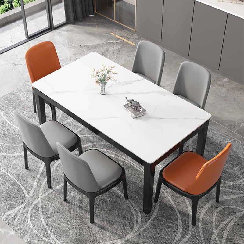Stone Top Dining Table Modern Rectangle Dining Table with 4 Wood Legs Clearhalo 'Dining Tables & Seating' 'Dining Tables' 'dining_table' 'furn' 'furn_dining_table' 'Furniture' 'furniture_dining_table' 'Kitchen & Dining Furniture' 'kitchen' 'kitchen_dining_table' 1200x1200_8b3d9873-4380-4121-9bc7-314640e6089d