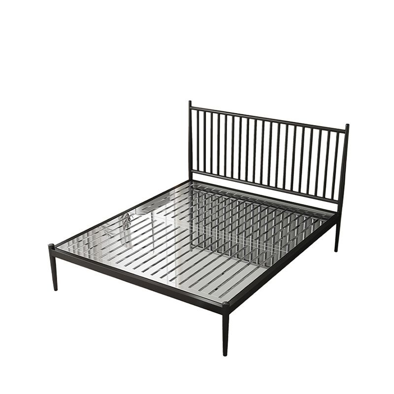 Contemporary Finish Metallic Open-Frame Bed Glam Wire-Grid Iron Bed Frame with Headboard Clearhalo 'Bedroom Furniture' 'Beds' 'furn' 'furn_beds' 'Furniture' 1200x1200_8b3d9c33-63bc-4f31-bc9f-87f3c6b2fe29