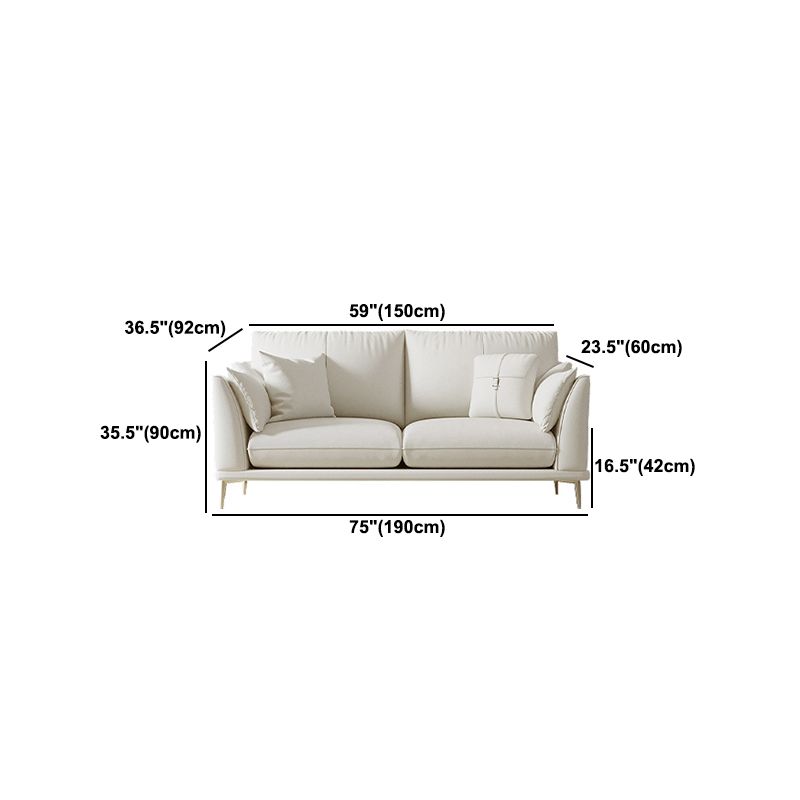SOFA DI PELLE FUCCHIO 36.22 "D X 35.43" H divano braccio svasato per soggiorno