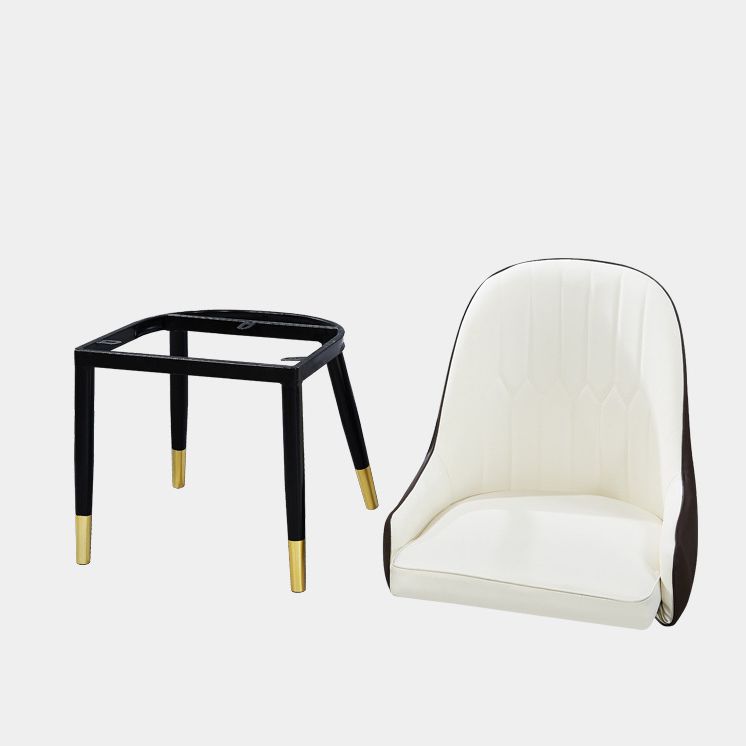 Glam Faux Leather Dining Chairs Metal Armless Dining Chair for Home Use Clearhalo 'Dining Chairs' 'Dining Tables & Seating' 'dining_chair' 'furn' 'furn_dining_chair' 'Furniture' 'furniture_dining_chair' 'Kitchen & Dining Furniture' 1200x1200_8b3ef8c6-def2-4c2a-a669-a9e8ada75f3b