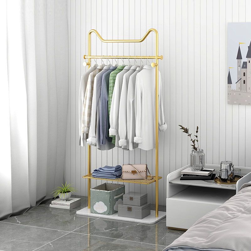 Moderner Stil Metallic -Gack Rack Feste Farben Haken Design freistehender Kleiderstange