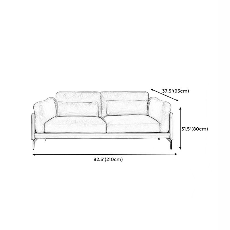 Square Arm Genuine Leather Sofa and Chaise Brown Sectional with Bolster Pillows Clearhalo 'furn' 'furn_sectionals' 'Furniture' 'furniture_sectionals' 'kitchen' 'kitchen_sectionals' 'Living Room Furniture' 'Sectionals' 1200x1200_8b3f8f8c-56fd-4f92-ae58-de1ff8ff53fb