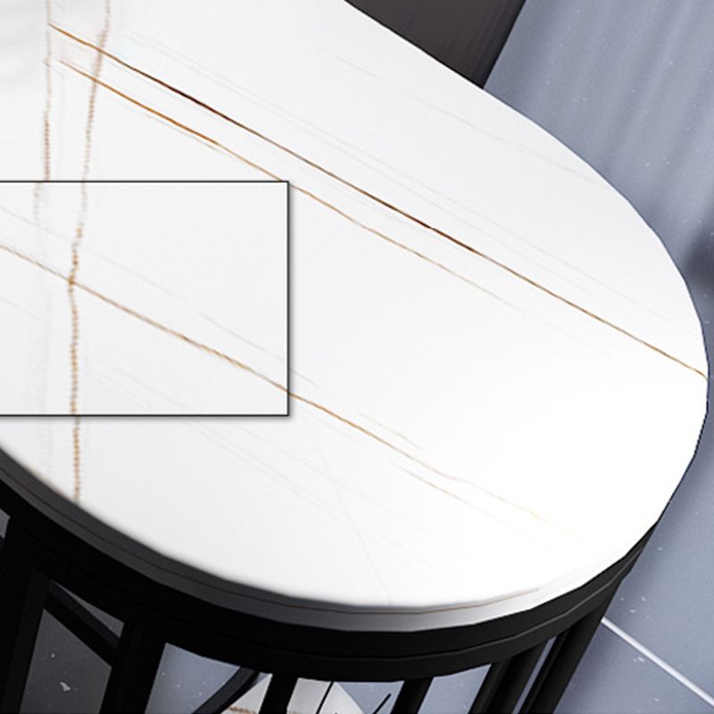 Modern White Sintered Stone Table Metal Base Table for Kitchen Living Room Clearhalo 'Bar Furniture' 'Bar Tables' 'bar_tables' 'furn' 'furn_bar_tables' 'Furniture' 'Kitchen & Dining Furniture' 1200x1200_8b3fa802-0747-48f6-a0df-e638762ff92f
