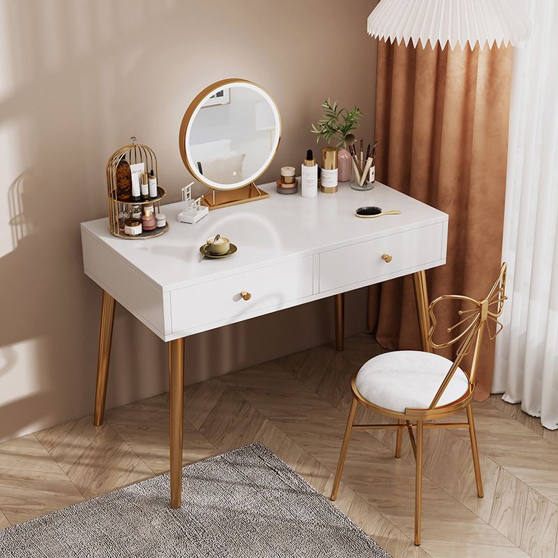 15.75" Wide Make-up Vanity White Makeup Vanity Desk Table with 2 Drawers