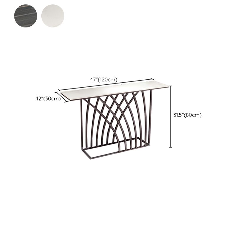 Tabella della console moderna Tavola accento rettangolo di pietra, alto 31,5 pollici