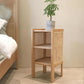 15" Wide Side Table 4 Legs Solid Wood Accent Side Table with Storage