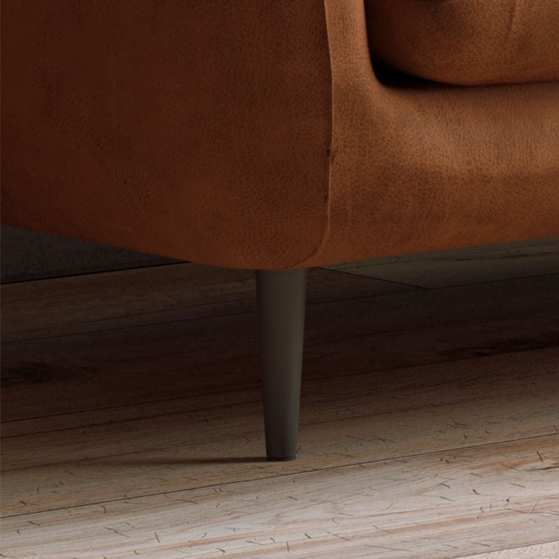 Contemporary 31.5" H Faux Leather Pillow Top Arm Sofa for Living Room