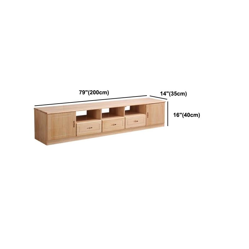 Scandinavian Pine Wood TV Media Stand Natural Wood Media Console with Drawers Clearhalo 'furn' 'furn_tv_stands_entertainment_centers' 'Furniture' 'Living Room Furniture' 'TV Stands & Entertainment Centers' 'TV Stands & Media Storage Furniture' 'tv_stands_entertainment_centers' 1200x1200_8b45b5e7-ef96-4090-942c-23d9babd2a8e