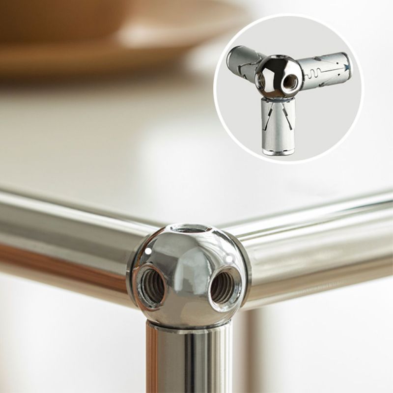 15. 6" Tall Modern Square Sofa Side Accent Table with Floor Shelf