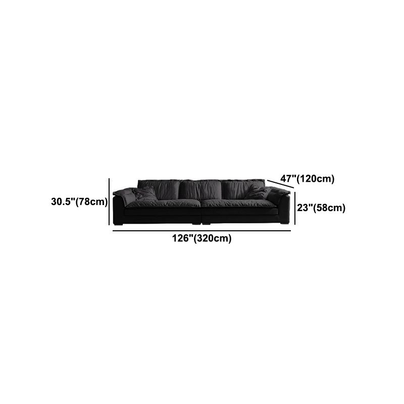 Contemporary Pillow Top Arm Sofa 30.7" H Faux Leather Sofa & Chaise Clearhalo 'furn' 'furn_sectionals' 'Furniture' 'furniture_sectionals' 'Living Room Furniture' 'Sectionals' 1200x1200_8b464f2d-19df-4dca-baf3-03f4f9710dcf