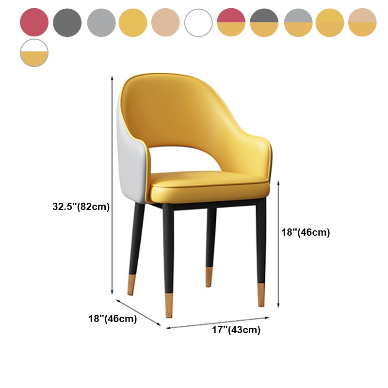 Glam Style Arm Chair Leather Open Back Dining Chair (Set of 2) Clearhalo 'Dining Chairs' 'Dining Tables & Seating' 'dining_chair' 'furn' 'furn_dining_chair' 'Furniture' 'furniture_dining_chair' 'Kitchen & Dining Furniture' 1200x1200_8b46d200-3916-4a13-9a09-3d7af9a0ce43