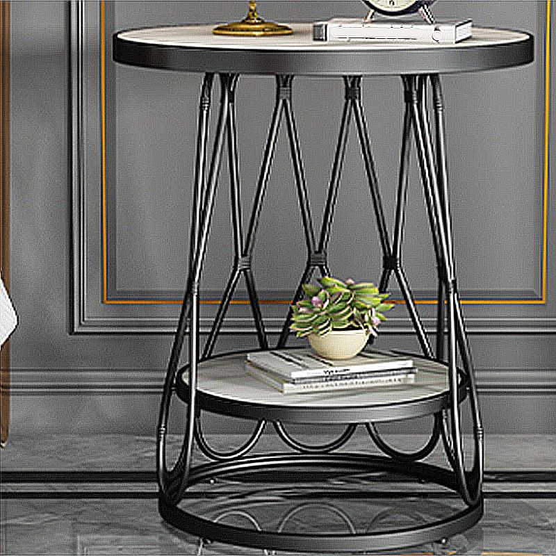 Round Faux Marble Side Table 47"L X 47"W X 62"H Iron Block Side End Snack Table Clearhalo 'Coffee & Accent Tables' 'End & Side Tables' 'end_side_table' 'end_side_tables' 'furn' 'furn_end_side_tables' 'Furniture' 'furniture_end_side_table' 'Living Room Furniture' 1200x1200_8b48006d-e7e1-4ecc-9fcc-c4537335504d
