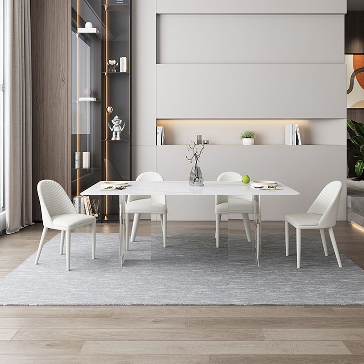 Modern White Dining Table Rectangle Sintered Stone Dining Table with Acrylic Base Clearhalo ' dining_table' 'Dining Tables & Seating' 'Dining Tables' 'furn' 'furn_dining_table' 'Furniture' 'furniture_dining_table' 'Kitchen & Dining Furniture' 'kitchen&dining_furn' 'kitchen' 'kitchen_dining_table' 1200x1200_8b4ae411-840a-402d-85b2-7aba5cf36300