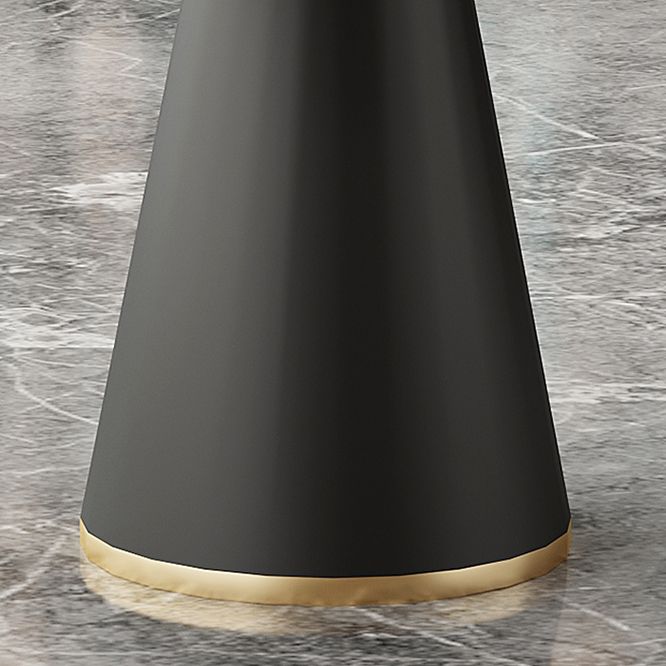 Tavolo da pranzo in stile moderno tavolo in pietra sinterizzata con base di metallo per sala da pranzo