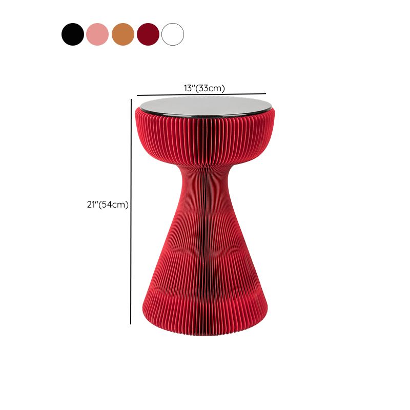 21.25" Tall Kraft Paper Pedestal End Table Round Glass Top Side Table Clearhalo 'Coffee & Accent Tables' 'End & Side Tables' 'end_side_tables' 'furn' 'furn_end_side_tables' 'Furniture' 'Living Room Furniture' 1200x1200_8b4ce503-81bc-401c-b620-d2749fb0170a