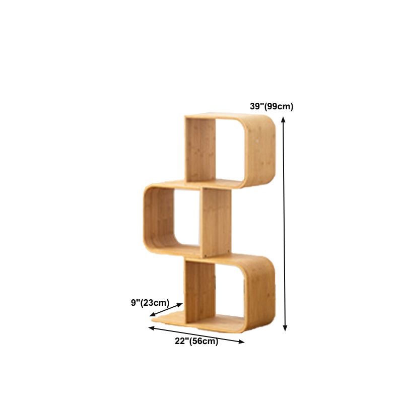 Geometry Bamboo Bookshelf Modern Style Bookcase for Home Office 22" W X 9" D Clearhalo 'Bookcases' 'furn' 'furn_bookcases' 'Furniture' 'Office Furniture' 1200x1200_8b4d403f-637a-466e-8521-ad095d2104ee