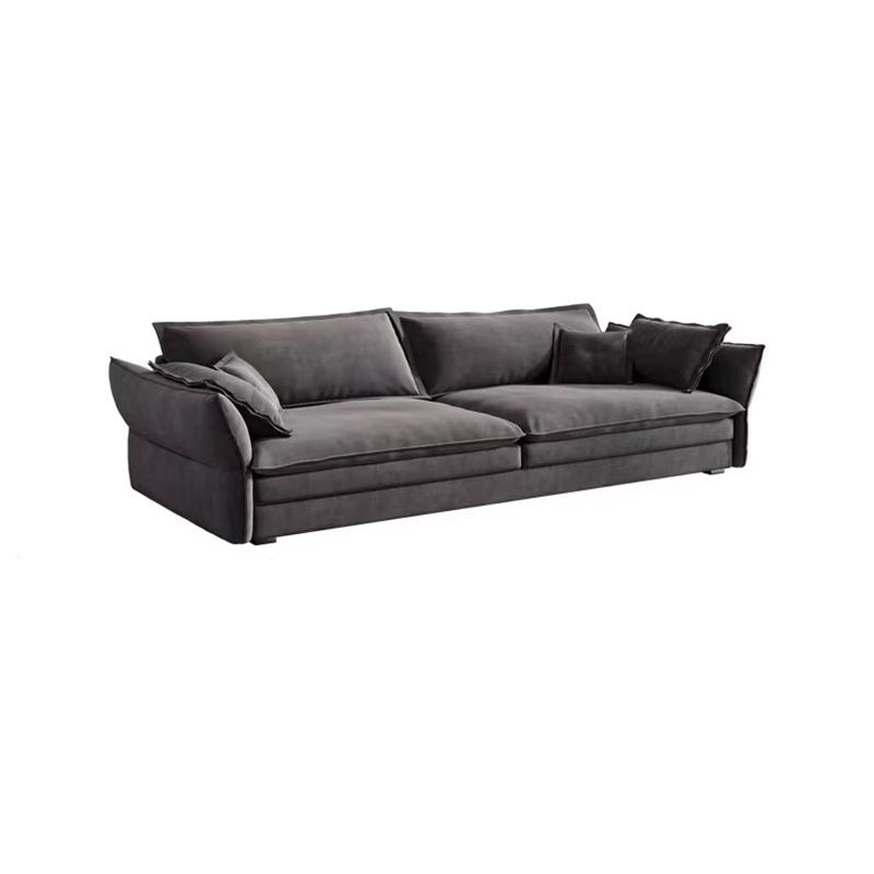 Contemporary Cushions Sofa & Chaise Loose Back Flared Arm Sofa