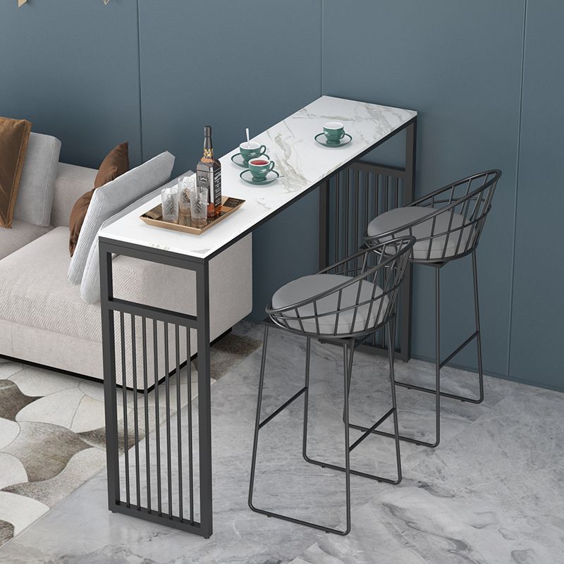 Table du compteur de hauteur de hauteur de barre d'intérieur Rectangle moderne Table de pub en marbre