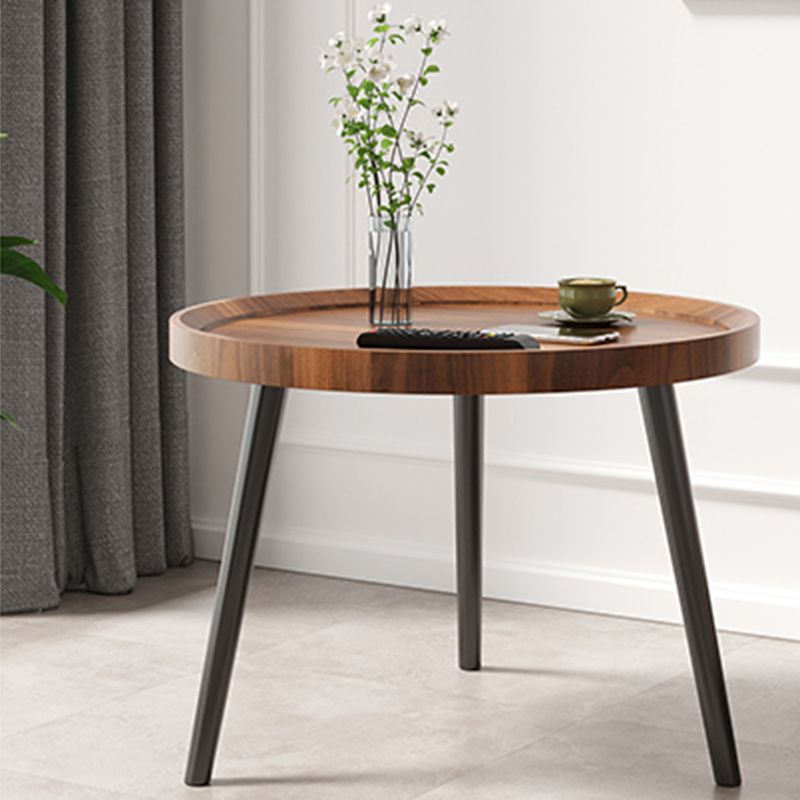 Minimalistische ronde houten zijde end tafel 3 benen Sofa hoektafel