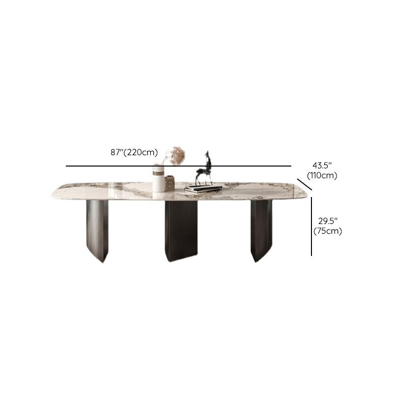 Moderne stenen eettafel, rechthoekige tafel voor eetkamer, keuken