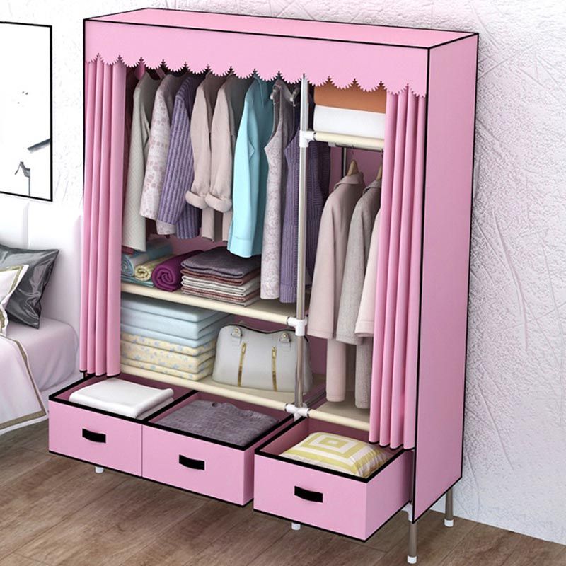 Hedendaagse stijl metalen garderobe 2 laden kledingkastkast met benen