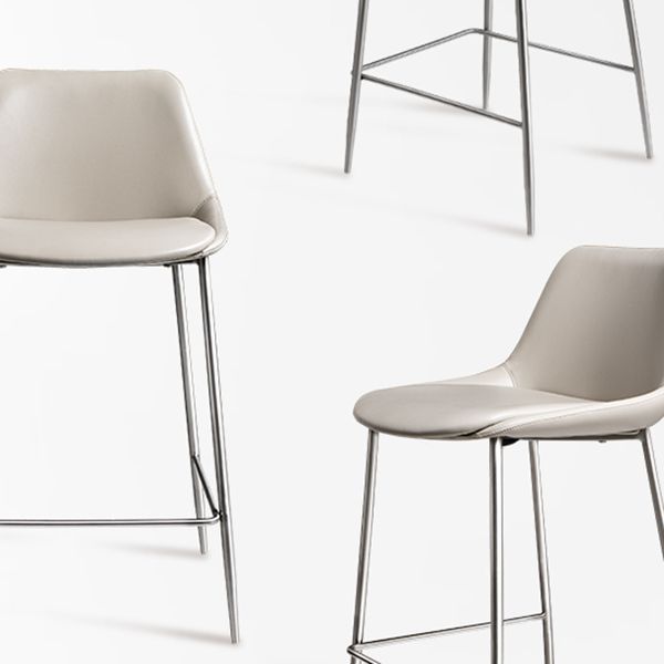 Indoor Faux Leather Bar Chair Contemporary Metal Legs Bar Stools Clearhalo 'Bar Furniture' 'Bar Stools' 'bar_stools' 'furn' 'furn_bar_stools' 'Furniture' 'Kitchen & Dining Furniture' 1200x1200_8b56ac4a-fdc0-47df-adb9-69ce6e29ce51