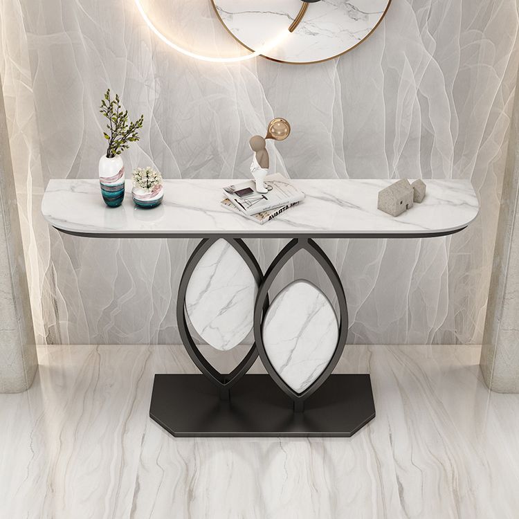 Stone Top Accent Console Table Antique Gold Console Table with Metal Leg Clearhalo 'Console Tables' 'console_tables' 'Entry & Mudroom Furniture' 'furn' 'furn_console_tables' 'Furniture' 1200x1200_8b58c5cf-a2f9-4aa6-9a2b-05e29c99818a