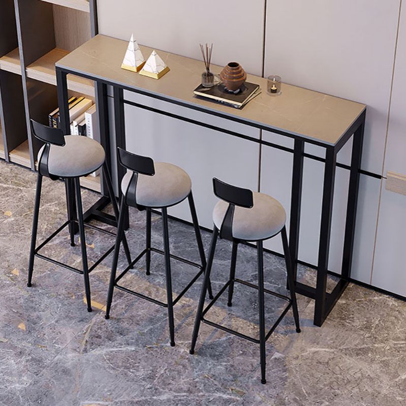 Industrial Rectangle Indoor Bar Dining Table Grey Stone Bistro Table Fixed Table Clearhalo 'Bar Furniture' 'Bar Tables' 'bar_tables' 'furn' 'furn_bar_tables' 'Furniture' 'furniture_bar_tables' 'Kitchen & Dining Furniture' 'kitchen&dining_furn' 'kitchen' 1200x1200_8b596ab5-fe97-494d-929f-76911fb3388f