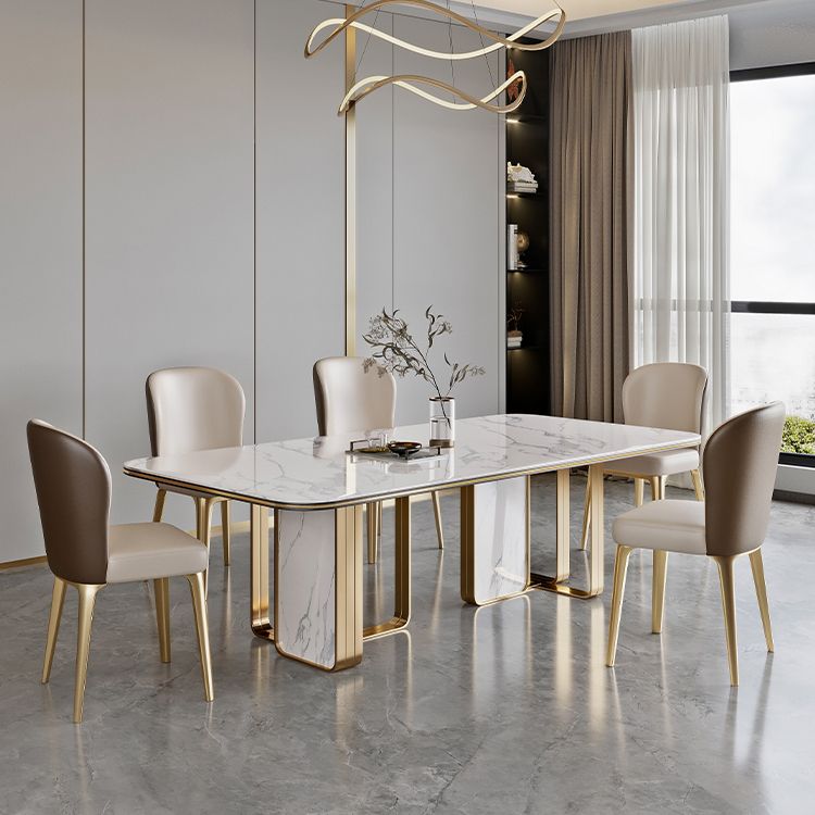 Traditional Luxury Furniture Rectangle Double Pedestal Dining Room Table for Home Clearhalo 'Dining Tables & Seating' 'Dining Tables' 'dining_table' 'furn' 'furn_dining_table' 'Furniture' 'Kitchen & Dining Furniture' 1200x1200_8b5bdb22-cd99-4cd6-977a-011c91e4e286