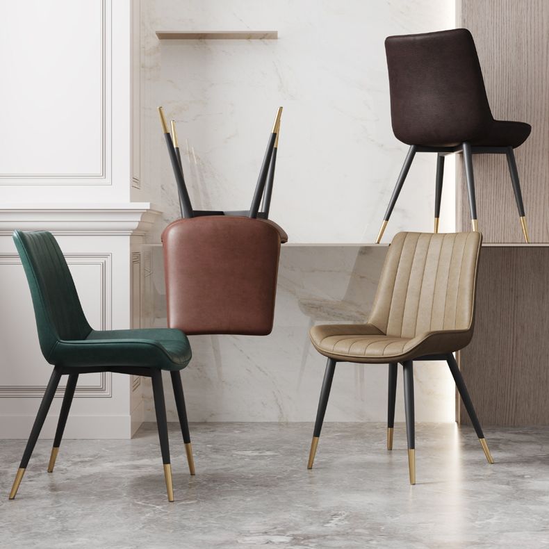 Scandinavian Study Room Leather Side Chair Matte Finish Parsons Dining Chairs Clearhalo ' kitchen&dining_furn' 'Dining Chairs' 'Dining Tables & Seating' 'dining_chair' 'furn' 'furn_dining_chair' 'Furniture' 'furniture_dining_chair' 'Kitchen & Dining Furniture' 'kitchen' 1200x1200_8b5bea4b-df0f-4899-8995-d8dc04b9e4dd