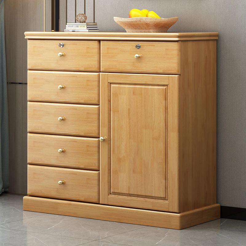 39.4" Tall Solid Wood Chest 6 - Drawer and 1 - Door Accent Cabinet Clearhalo 'Cabinets & Chests' 'cabinets_chests' 'furn' 'furn_cabinets_chests' 'Furniture' 'Living Room Furniture' 1200x1200_8b5cccb6-e9c0-4c48-b645-19c1e804f361